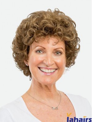 Synthetic Short Brown Curly Amazing Bob Wigs