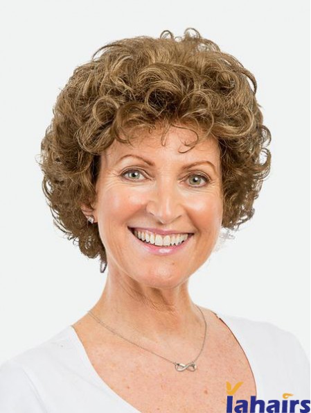 Synthetic Short Brown Curly Amazing Bob Wigs