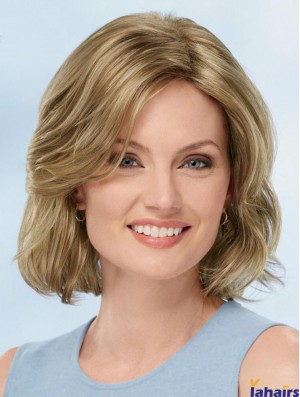 Blonde Synthetic Wavy Cheapest Medium Wigs