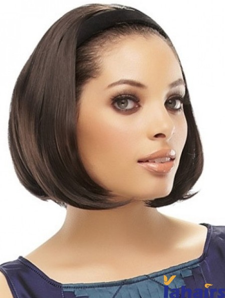 Capless Bobs Straight Headband Synthetic Wigs