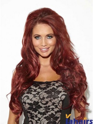 Wavy Synthetic Red Long Popular 3/4 Wigs