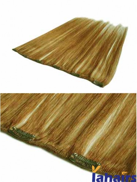 Discount Blonde Straight Remy Human Hair Clip In Hair Extensions