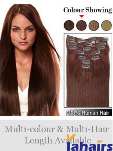 Hairstyles Auburn Straight Remy Human Hair Clip In Hair Extensions