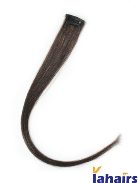 Modern Brown Straight Remy Human Hair Clip In Hair Extensions