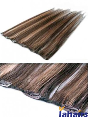 High Quality Brown Straight Remy Human Hair Clip In Hair Extensions