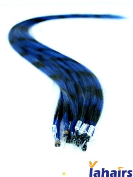 Durable Black Straight Micro Loop Ring Hair Extensions