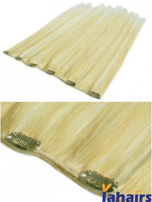 Cheapest Blonde Straight Remy Human Hair Clip In Hair Extensions