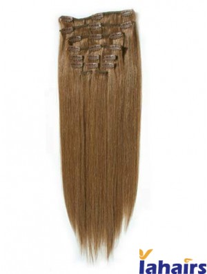 Fashionable Blonde Straight Remy Human Hair Clip In Hair Extensions