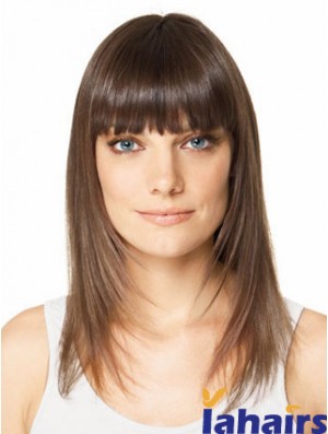 Clip In Hairpieces For Short Hair Brown Color Straight Style