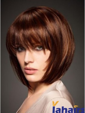 Human Hair Straight Style Chin Length Bobs Cut