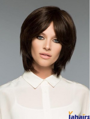 Brown Natural Straight Short Remy Human Hair Bob Wigs