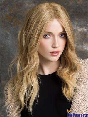 Long Lace Front Wigs 100% Hand Tied Blonde Color Wavy Style