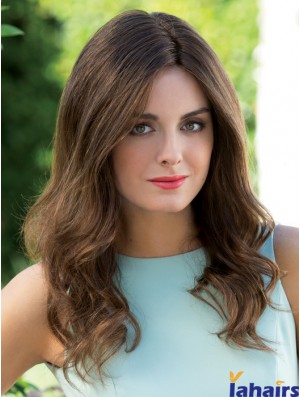 Long Wavy Layered Brown Soft 100% Hand-tied Wigs