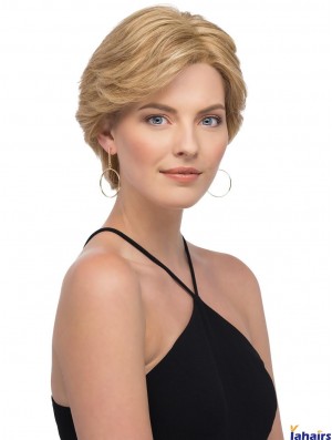 Blonde Layered Straight 6 inch Human Wig