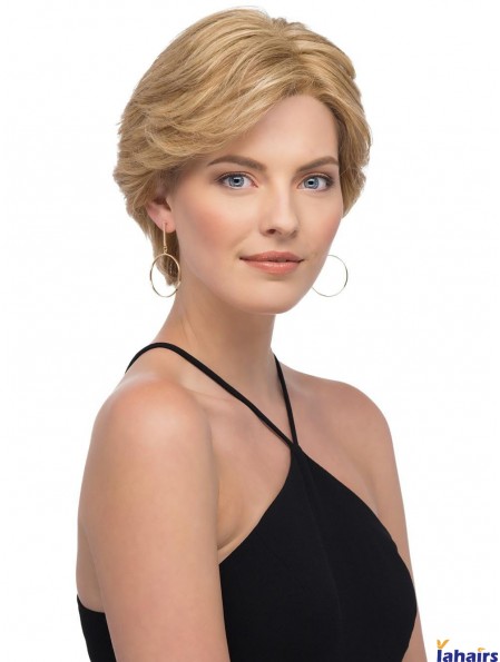 Blonde Layered Straight 6 inch Human Wig