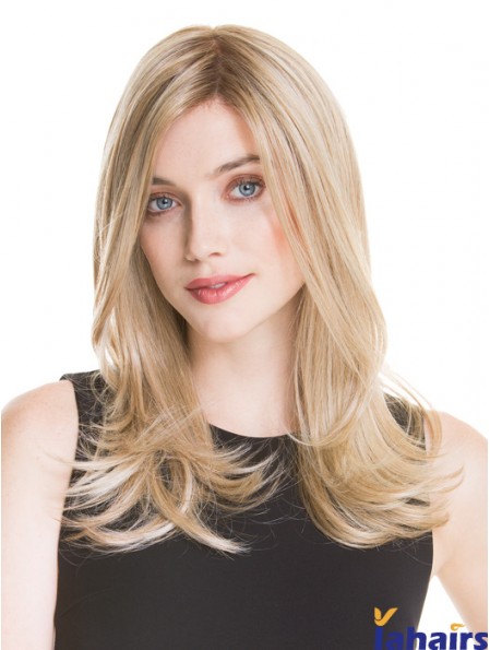 Monofilament Long Blonde Wig UK 100% Hand Tied Straight Style