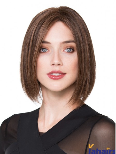 Bob Human Hair Wigs Brown Color Chin Length Bobs Cut