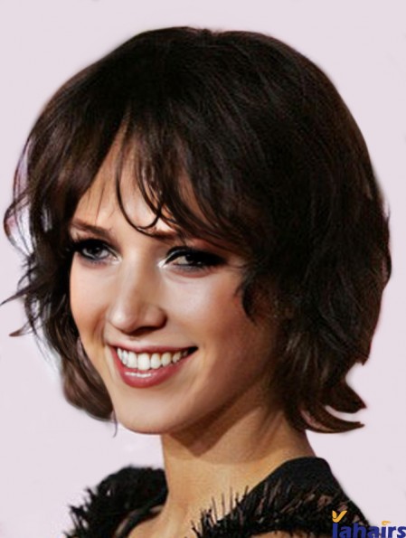  Wigs With Remy Human Lace Front Wavy Style Short Length