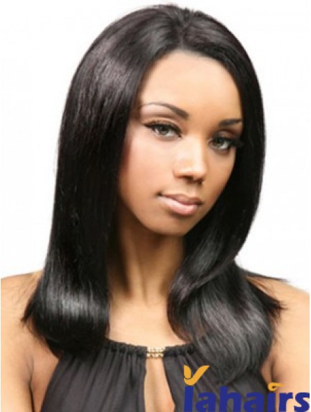 Yaki Human Hair With Capless Black Color Yaki Style