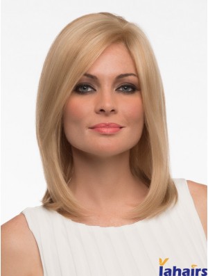 Straight Human Hair Straight Style Shoulder Length Blonde Color