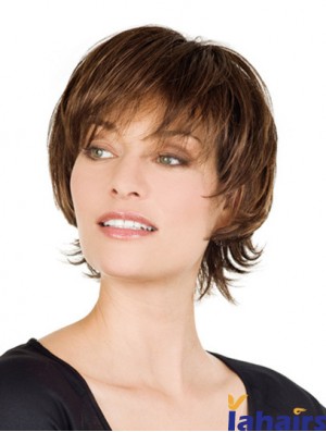 Monofilament Human Hair Wigs Sale Lace With Bangs Front Short Length