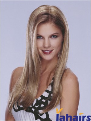 Half Blonde Wig Lace Front Long Length Straight Style