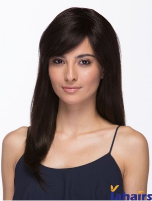 Brazilian Wigs Human Hair Long Length Brown Color With Bangs