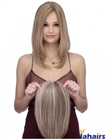 Shoulder Length Straight Without Bangs Cheap Blonde Lace Front Wigs