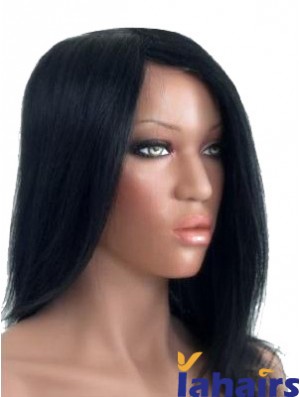 Straight Without Bangs 100% Hand-tied Black Hairstyles Long Wigs