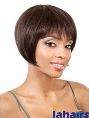 Capless Straight Bobs Chin Length 8 inch Gorgeous Human Hair Wigs