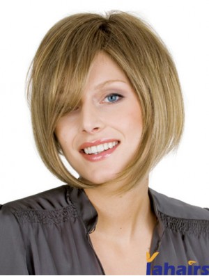 Chin Length Blonde Modern 10 inch Wavy Bob Wigs