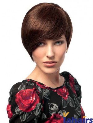 Bobs Hairstyles Straight Auburn Short Human Hair Wigs