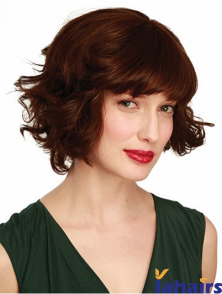 Chin Length Brown Best 10 inch Wavy Bob Wigs