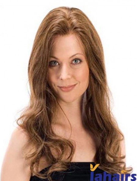 Wavy Remy Human Long Brown Monofilament Human Hair Wigs