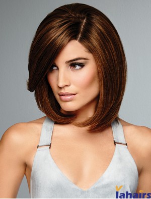 Brown 100% Hand-tied Remy Human Hair 12 inch Bob Style Wigs