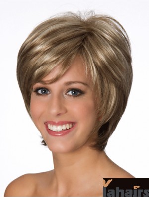 Layered Wavy Blonde 8 inch Real Human Wigs