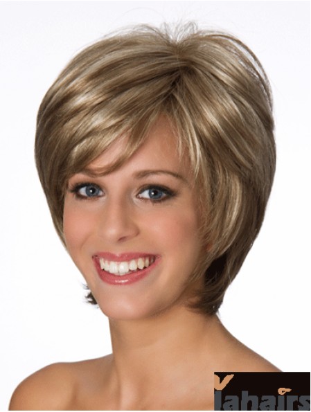 Layered Wavy Blonde 8 inch Real Human Wigs