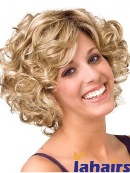 Curly Blonde Layered 10 inch Buy Human Hair Wigs