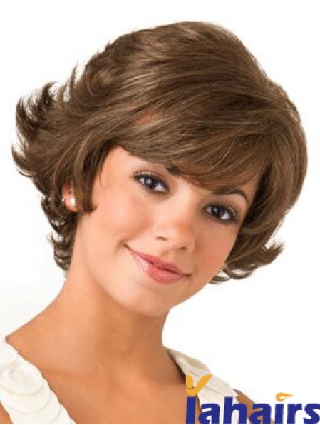 Lace Front Wavy 8 inch Brown Bob Wigs For Women