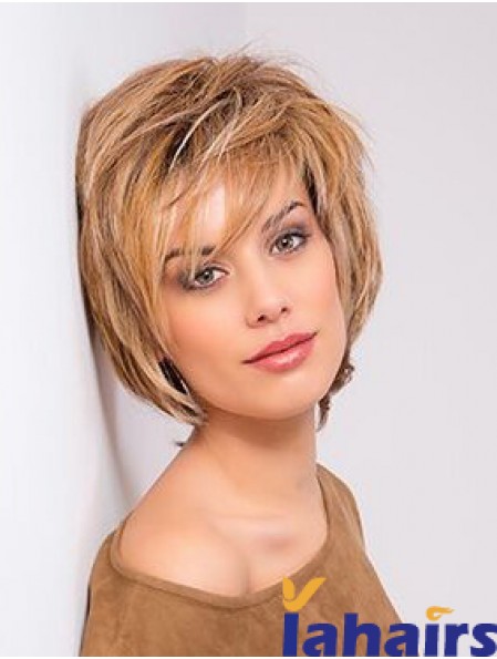 Monofilament Straight Bobs 10 inch Copper Chin Length Wigs Human Hair