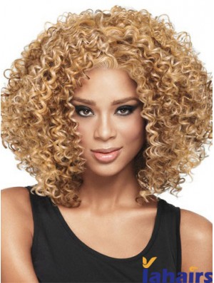 African Hair Style With Capless Kinky Style Blonde Color Shoulder Length