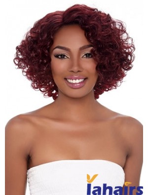 Curly Wigs For African American Women With Capless Curly Style Red Color