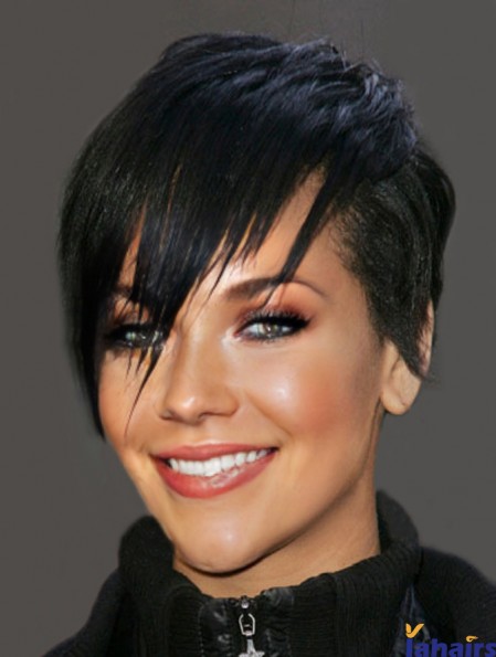 Wigs For Sale With Capless Black Color Cropped Length Boycuts