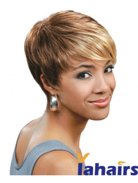 Blonde Boycuts Cropped Straight Capless Wholesale African Women Wig