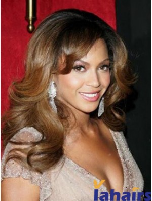 Long Brown Layered Wavy Fashion Full Lace  Knowles Wigs