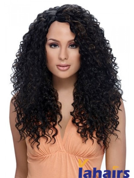 Long Black Kinky Layered Perfect African American Wigs