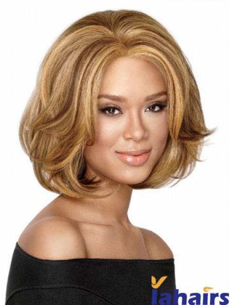 Chin Length Wavy Capless Blonde Durable Bob Wigs