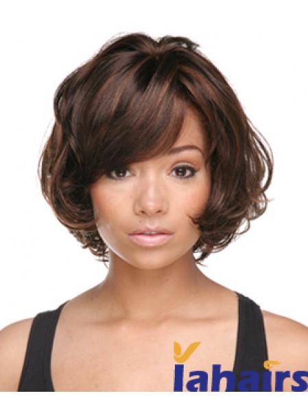 Auburn Chin Length Bobs Capless Synthetic Hair Styles For Black Woman