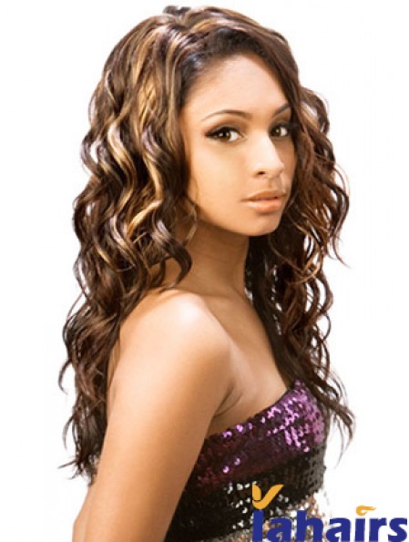 Long Brown Wavy Without Bangs Incredible African American Wigs