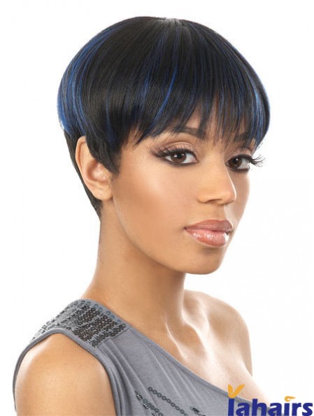 Cropped Black Straight Boycuts New African American Wigs